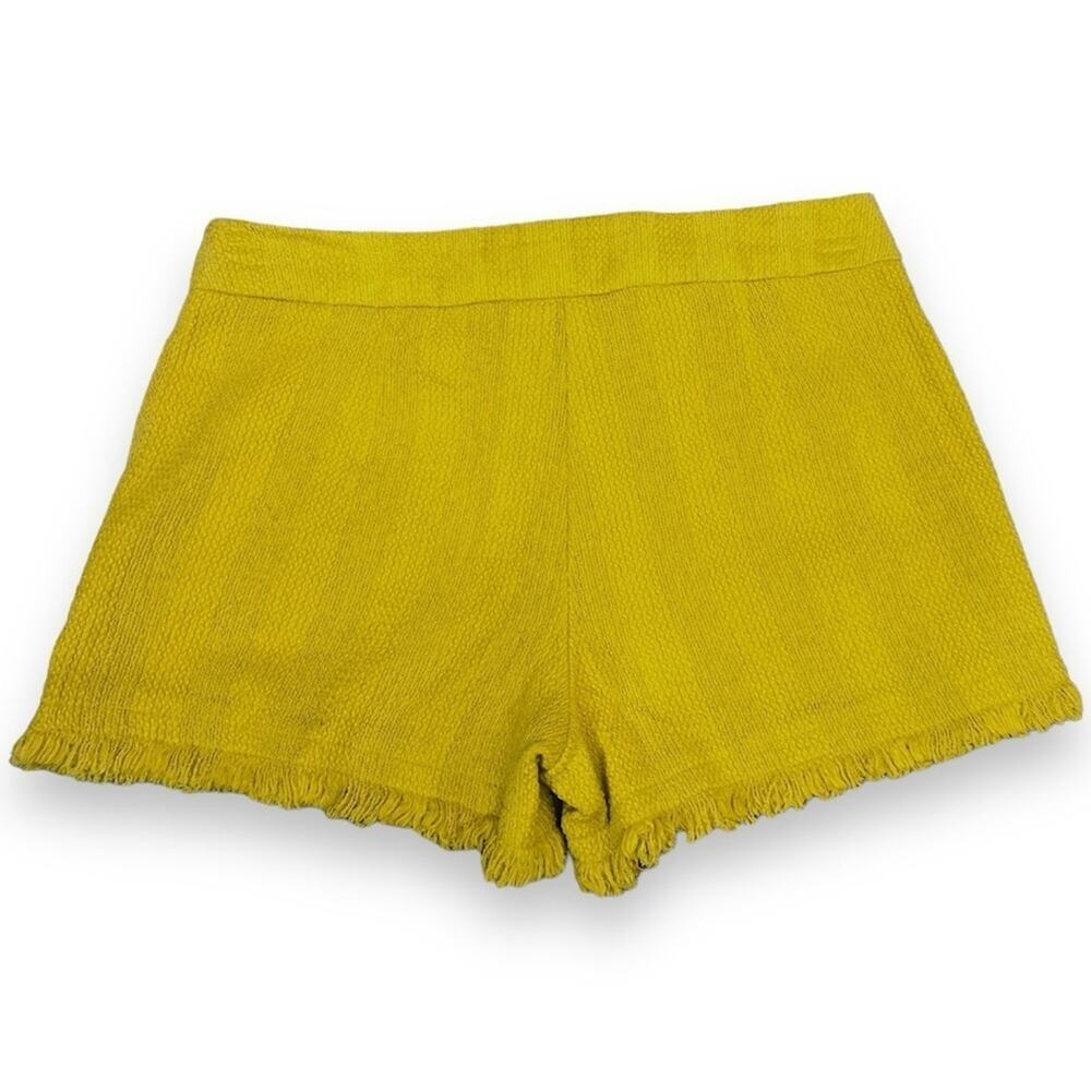 Trina Turk - Bright Yellow Tweed Cut Off Mini Shorts
